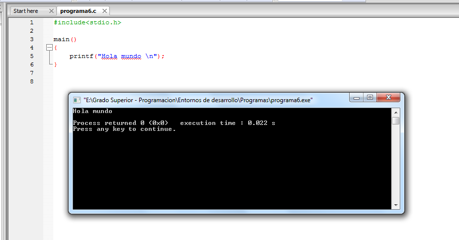 Resultado de compilación