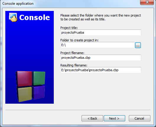 Título y directorio del proyecto