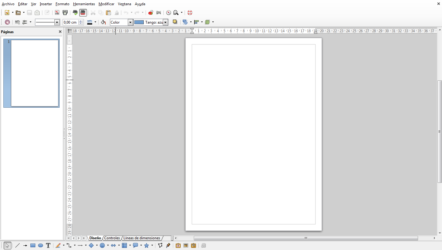 Barra de herramientas de LibreOffice Draw