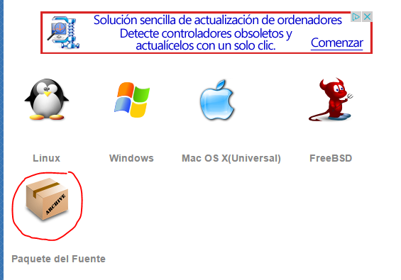 Descarga del paquete fuente de aMSN