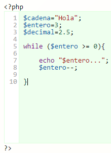 Mezcla de HTML y PHP en index.php