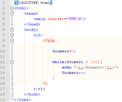 Definición de un array en PHP