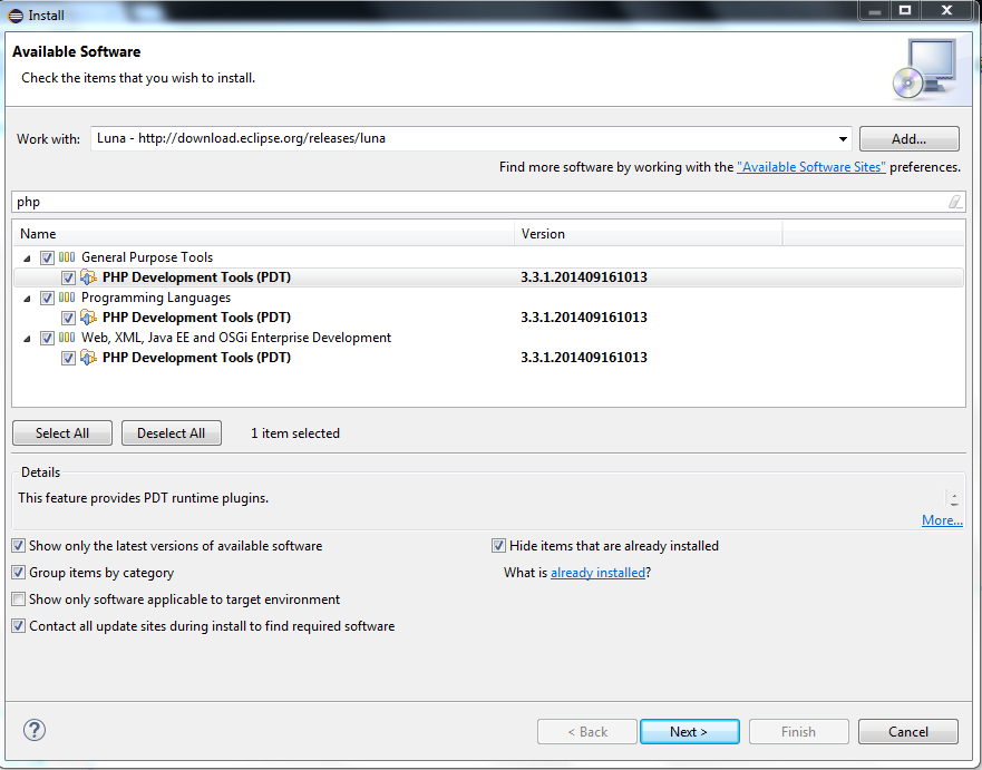 Plugins de PHP en NetBeans