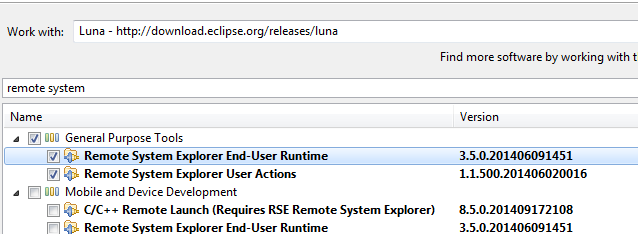 Búsqueda de remote system en Eclipse