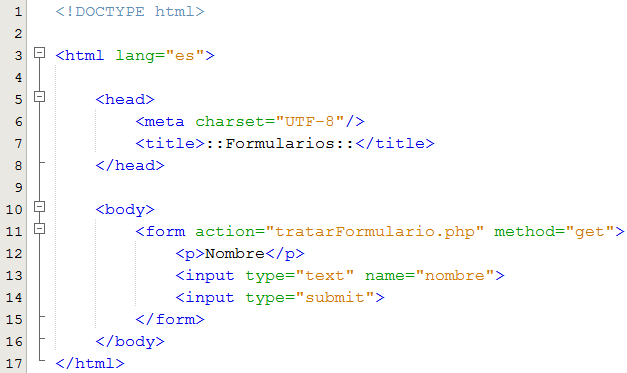 Código index.php básico