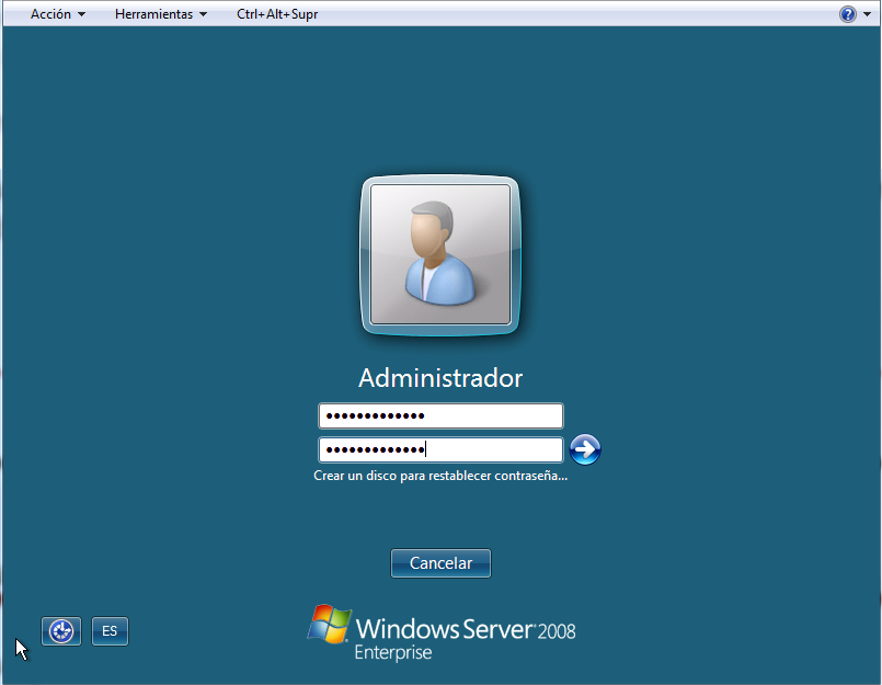 Confirmación del cambio de contraseña