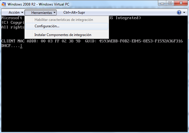 Menú Herramientas - Configuración