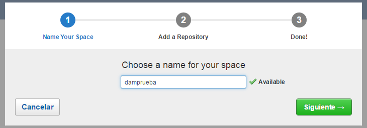 Nombre del espacio en Assembla
