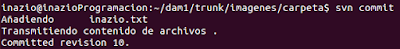 Confirmación del commit