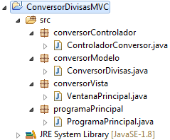 Estructura de paquetes y clases del proyecto