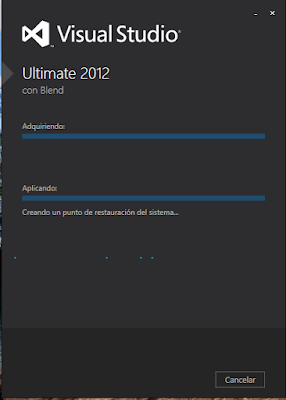 Descarga e instalación de módulos en progreso