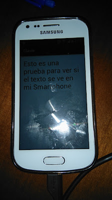 Aplicación ejecutándose en el smartphone