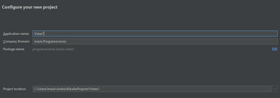 Configuración del nuevo proyecto