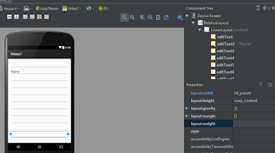 Componentes de texto añadidos al diseño