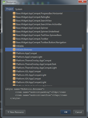 Aplicar estilo heredado a un botón