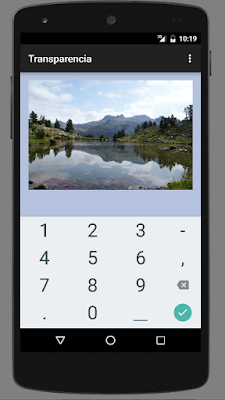 Aplicación con transparencia al 50%