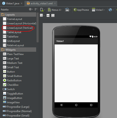 Componentes añadidos sobre LinearLayout