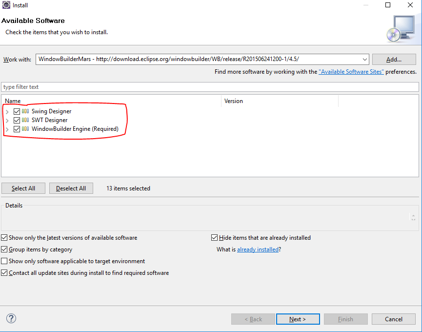 Crear nueva Application Window con WindowBuilder
