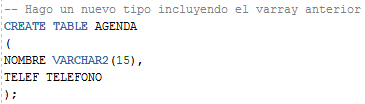 Varrays en Oracle - inserción de datos