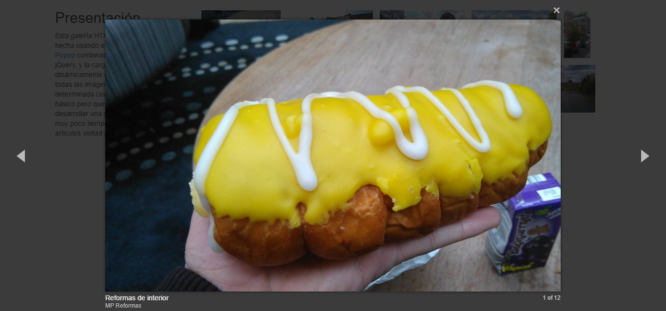 pop-up responsive gallery