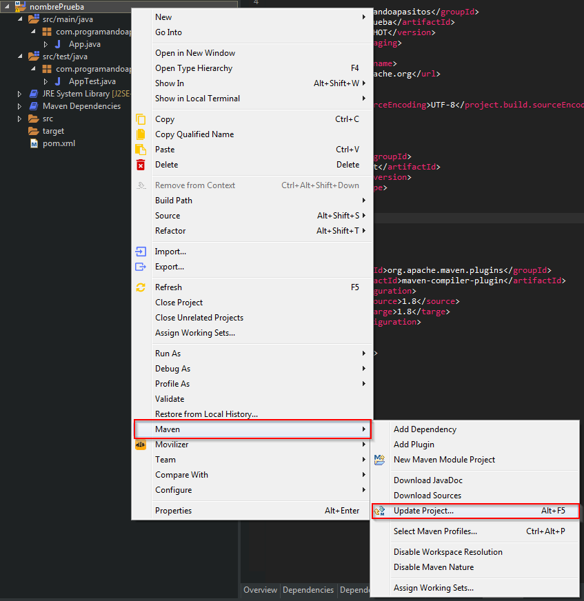 update maven project