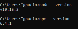 Versiones de Node y npm