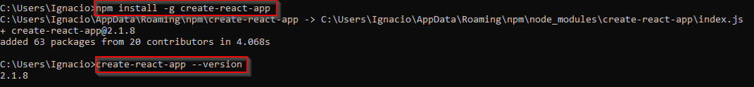 Create React App instalado